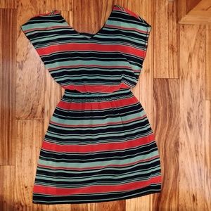 Striped V Neck Dress